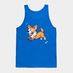 Cute Jumping Corgi Dog Tank Top